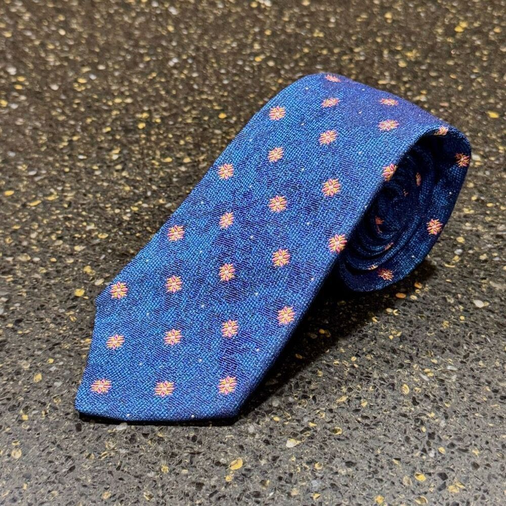Holland & Sherry London 1836 Blue Silk Tie.